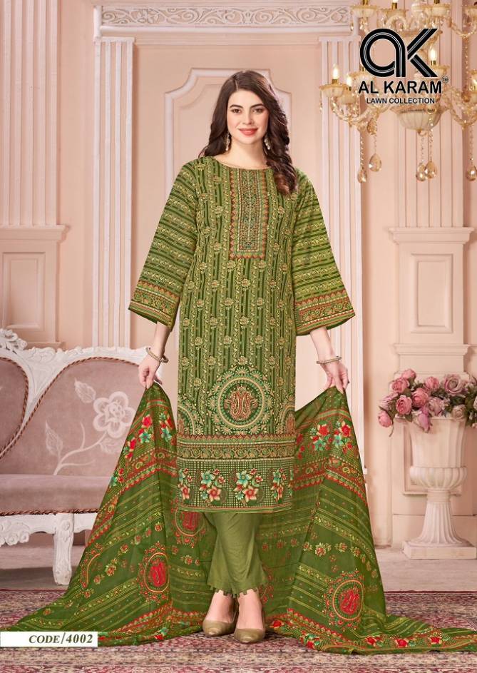 Mahjabeen Vol 4 By Al Karam Pakistani Digital Printed Cotton Dress Material Wholesale Online
